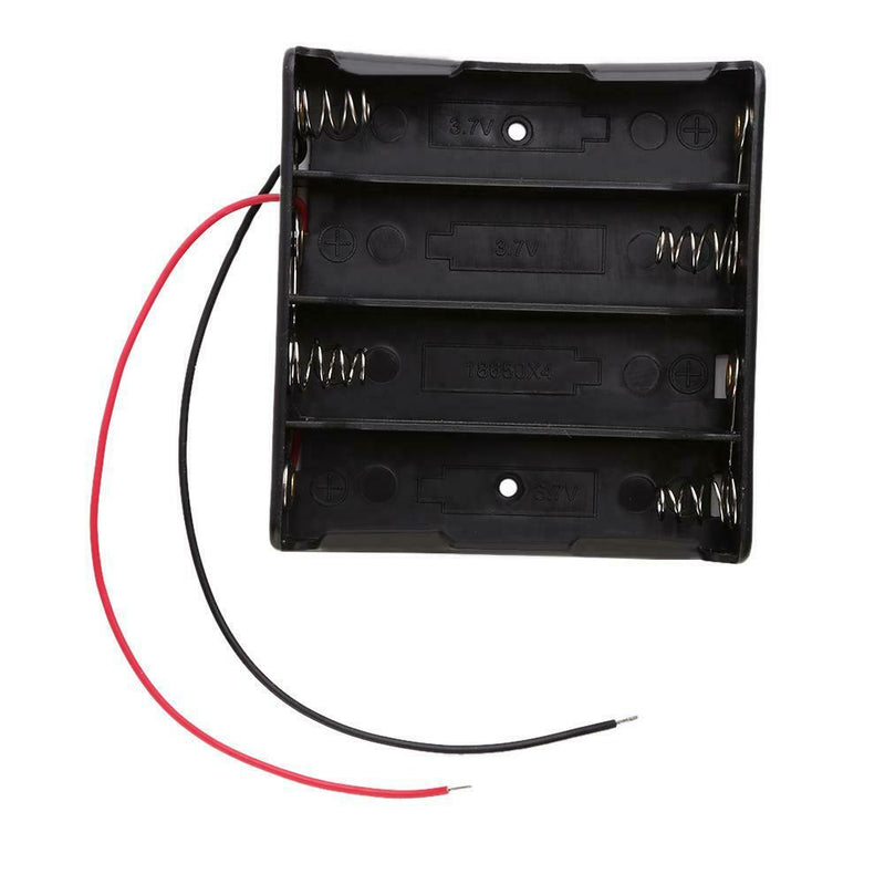 Plastic AA Battery Storage Box 4 Slot DIY Batteries Clip with Wire Lead Pin
