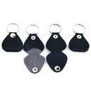 2pcs Black Round And Heart Shape Guitar Picks Pocket Holder Leather Case Ke O6P9