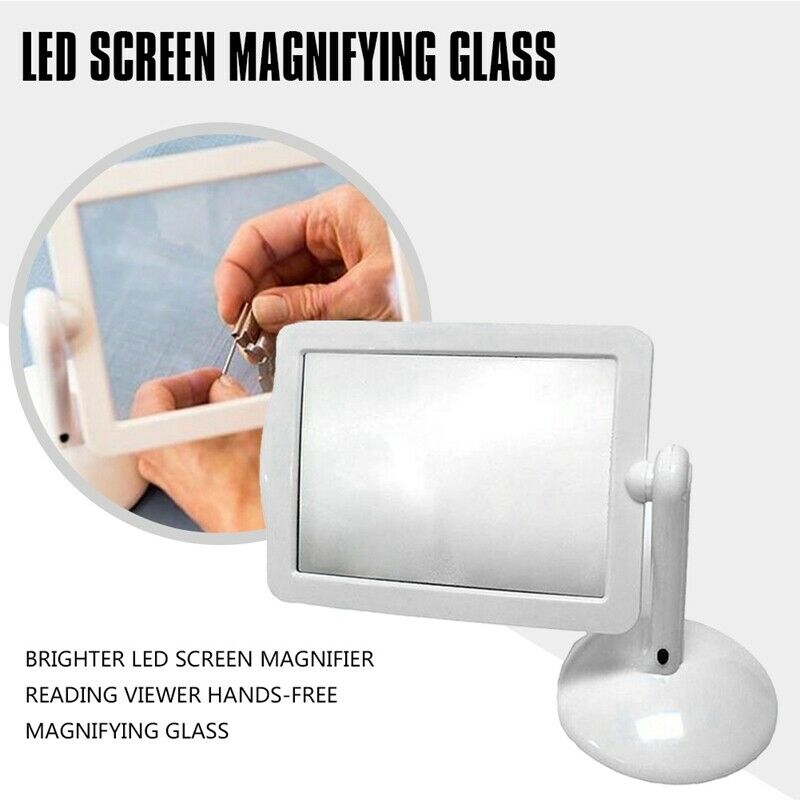 Brighter LED Screen Magnifier Reading Viewer Hands-Free Magnifying Glass