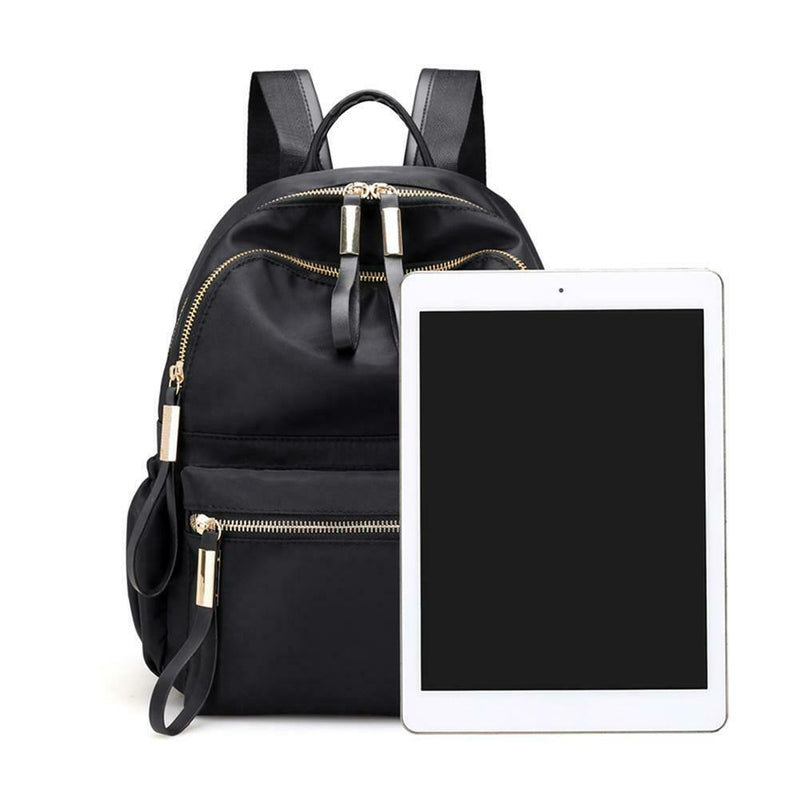 Women Large Capacity Backpack Preppy Nylon Solid Shoulder Travel Schoolbags