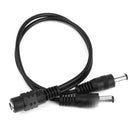 2pcs Dc 5.5 X 2.1 mm 1 plug to 2 plug adapter Power cable adapter N5C5