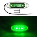4x Green 3LED Side Marker Trailer Sealed Light Clearance Waterproof Lamp  HGK