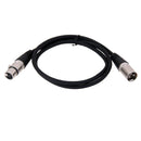 3-pin XLR Plug To Socket MIC Shielded Cable Microphone Audio Cord 1m