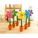 6Pcs Creative Sunflower Ballpoint Pen Cute Flower Pot Modeling Beautiful De