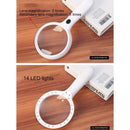 Magnifier,Handheld Magnifier with 14 Led Lights,Dimmable Magnifing Glass fo