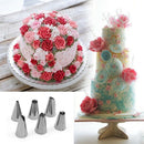 1Set Fondant Cake Decorating Tools 6x Stainless Steel Nozzle +1x Pastry Bag E8J2