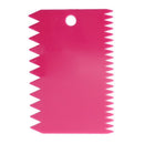 3 PLASTIC CAKE SCRAPERS FONDANT BAKING PLAIN SMOOTH JAGGED EDGE(rose Red)