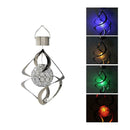 Solar Power LED Light Wind Spinner Chimes Spiral Garden Courtyard Hanging Lamp