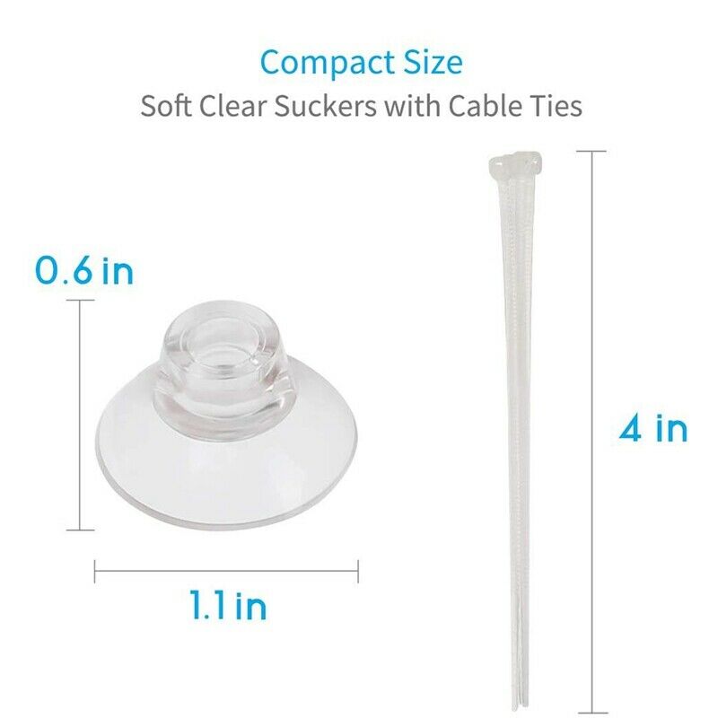 20 Pack Suction Cups with Pieces Adjustable Zip Ties for Aquarium Fish Tank S3W5