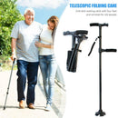 Telescopic Folding Canes LED Light Aged Walking Sticks Poles for the Elder