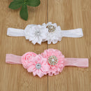 5pcs Detachable Elastic Rhinestone Baby Girl Flower Headband Hair Accessory