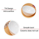 Dog Feeding Bowls,French Bulldog Yellow striped cat Ceramic Feeding Dishs F