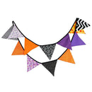 12 Flags Halloween Purple Black Orange Cotton Fabric Bunting Pennant Banner