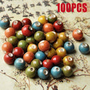 100x 6mm Round Ceramic Loose Bead Porcelain Ceramic Beads DIY For Jewelry Making