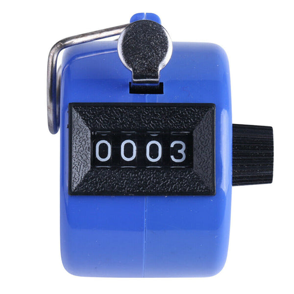 Digital Hand Press Clicker Portable Manual Tally with LED Backlight (Blue) A#S