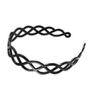 2.5cm Wide Black Plastic Wavy Trim Hair Hoop Headband for Ladies D3P4