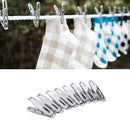 20pcs Washing Line Clothes Pegs Hang Pins Clips Windproof Clamp Stainless-Steel