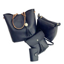 Women Handbags 4Pcs Set Pu Leather Tote Bag Shoulder Crossbody Bag Purse Pu