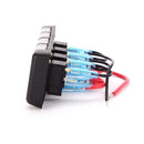 4 Gang Waterproof Car Marine Rocker Switch Panel Circuit Breaker Red Button