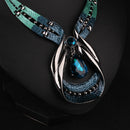Crystal Choker Chunky Statement Pendant Bib Necklace Earring Jewelry Set