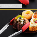 Set 3 sizes Silicone Kitchen Tongs Sets Salad BBQ Tongs Stainless Steel coo H5F1