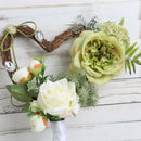 Creative Rattan Heart-Shaped Wedding Bouquet Of Flowers Rose Fresh Sen Knot