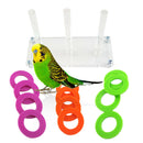 100-Pack Parrot Birds Chew Preen Balls+IQ Trainning 3 Color Game Rings Lot