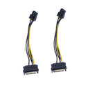 2x 15pin SATA to 6pin PCIe Express Graphics Adapter Cable for Video Card