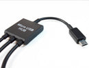 Chic 3in1 Micro USB HUB Male to Female and Double USB 2.0 Host OTG Adapter Cable