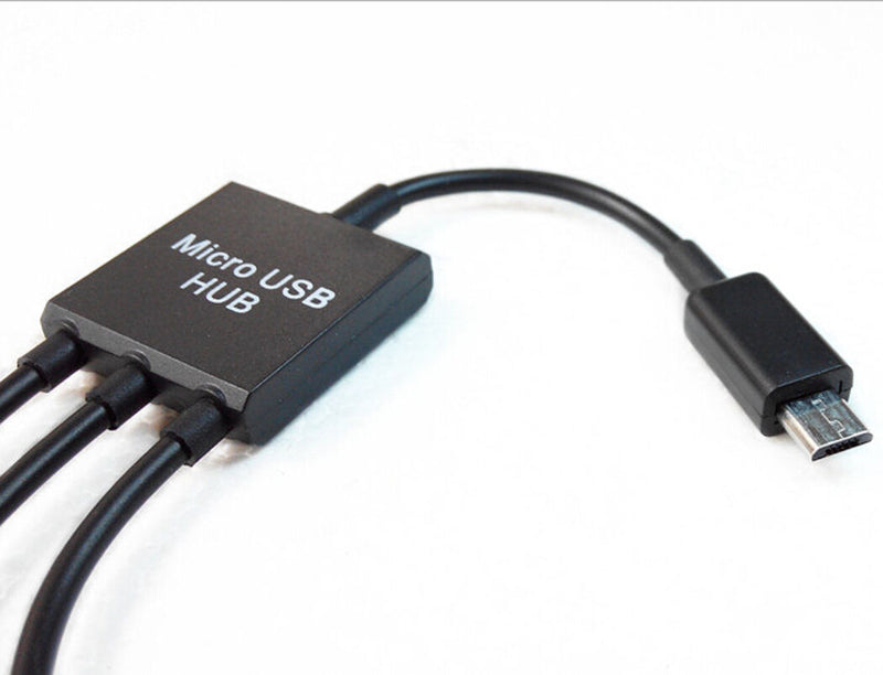 Chic 3in1 Micro USB HUB Male to Female and Double USB 2.0 Host OTG Adapter Cable