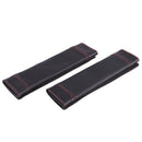 2Pcs PU Leather Car Seat Belt Shoulder pads Cover Black & Red