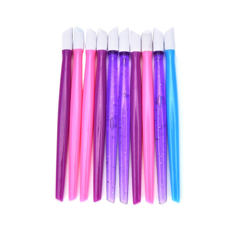 10X Cuticle Pusher Plastic Foils Nail Art Hoof Stick Tools Wrap Applicati TwJ Gw