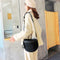 Fashion Crossbody Bag Women Leather Shoulder Messenger Saddle Bags (Black)