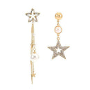 Rhinestone Star Tassel Dangle Ear Stud Women Irregular Drop Earrings Jewelry