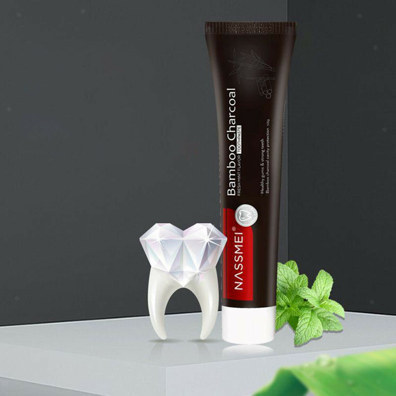 Fluoride Free Activated Charcoal Teeth Whitening Toothpaste Freshens Breath