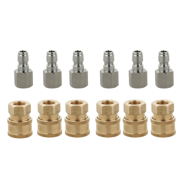 12pcs Stainless Pressure Washer Accessories Quick Connector Garden Hose Adaptor