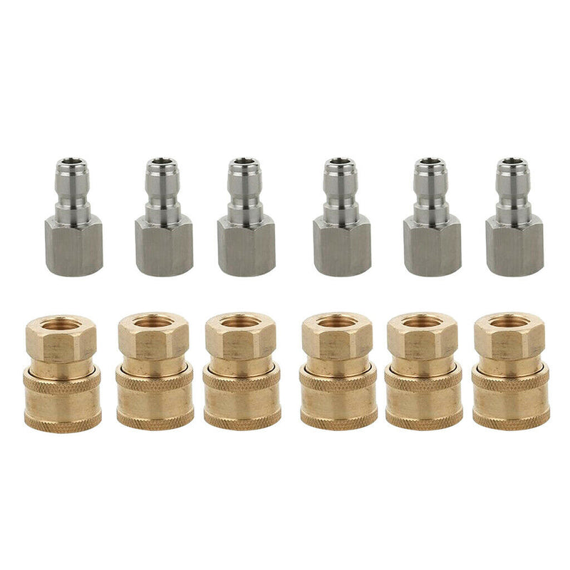 12pcs Stainless Pressure Washer Accessories Quick Connector Garden Hose Adaptor