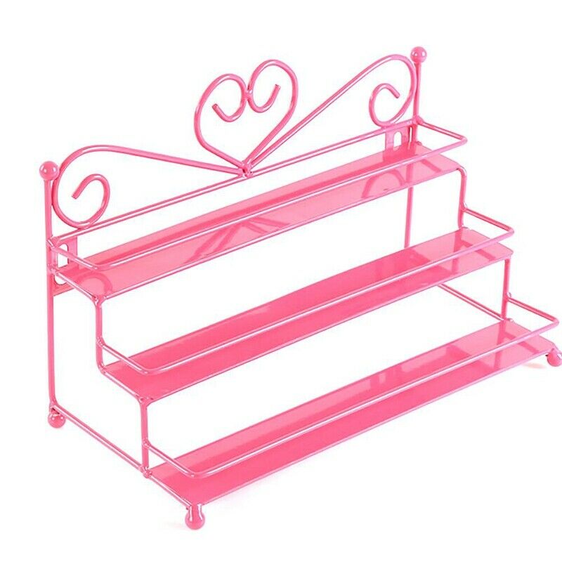 Metal Nail Polish Shelf Cosmetic Varnish Display Stand Holder Heart Design  N2D9