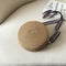 Handmade Straw Weave Round Women Small Beach Shoulder Bags (Dark Khaki)