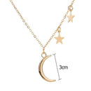 Fashion Romantic Moon Star Pendant Alloy Clavicle Necklace Women Jewelry
