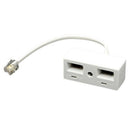 RJ11 Plug to Dual UK BT Telephone Socket Convertor