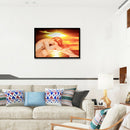 Art Mosaic DIY Girl with Sunrise Craft 5D Full Round Drill Diamond Painting