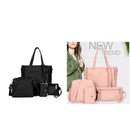 2Pcs Four Set Leather Handbag Cross Body Shoulder Card Tote Bag for Ladies