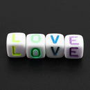 Letter Beads, 100 Pieces, Multicolored, Loom Bandz, Dice, Bracelet D6X8