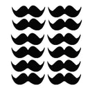 Set of 12pcs Beard Stickers Black Funny Beard Gift Tag Stickers Labels Decals