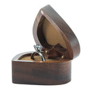Love Heart Shape Walnut Wooden Ring Box Solid Wood Decorative Jewellery StorN2R5