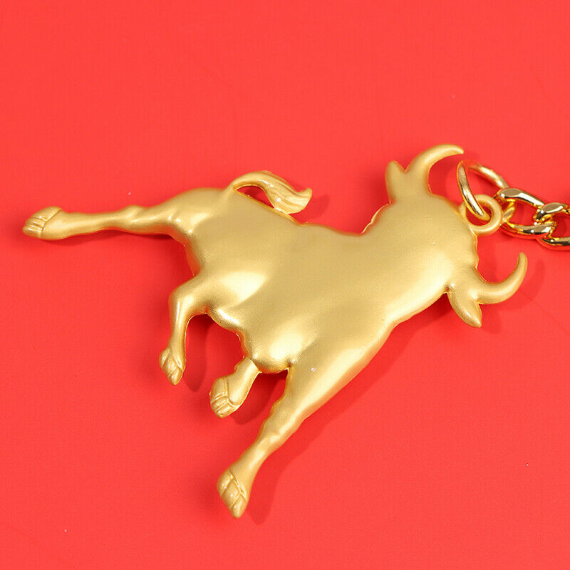 2021 Chinese Ox Year Lucky Pendant Keychain Propitious Gifts Hanging Trinket_kz