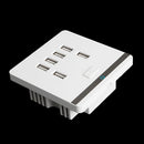 3.4A 6 Port USB Wall Outlet Charger Power Socket Receptacle Plate Panel Switch