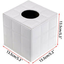 Pu Leather Tissue Box Holder, Square Napkin Holder Pumping Paper Case Dispe