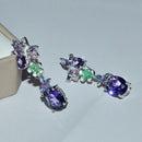Women's Earrings Purple Butterfly Earrings Cubic Zirconia